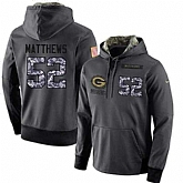 Glued Nike Green Bay Packers #52 Clay Matthews Men's Anthracite Salute to Service Player Performance Hoodie,baseball caps,new era cap wholesale,wholesale hats