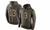 Glued Nike Indianapolis Colts #13 T.Y. Hilton Olive Green Salute To Service Men's Pullover Hoodie,baseball caps,new era cap wholesale,wholesale hats