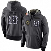 Glued Nike Miami Dolphins #10 Kenny Stills Men's Anthracite Salute to Service Player Performance Hoodie,baseball caps,new era cap wholesale,wholesale hats