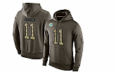 Glued Nike Miami Dolphins #11 DeVante Parker Olive Green Salute To Service Men's Pullover Hoodie,baseball caps,new era cap wholesale,wholesale hats