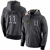 Glued Nike New England Patriots #11 Julian Edelman Men's Anthracite Salute to Service Player Performance Hoodie,baseball caps,new era cap wholesale,wholesale hats