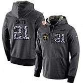 Glued Nike Oakland Raiders #21 Sean Smith Men's Anthracite Salute to Service Player Performance Hoodie,baseball caps,new era cap wholesale,wholesale hats