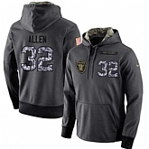Glued Nike Oakland Raiders #32 Marcus Allen Men's Anthracite Salute to Service Player Performance Hoodie,baseball caps,new era cap wholesale,wholesale hats