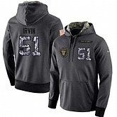 Glued Nike Oakland Raiders #51 Bruce Irvin Men's Anthracite Salute to Service Player Performance Hoodie,baseball caps,new era cap wholesale,wholesale hats