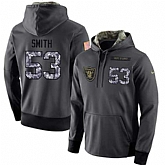 Glued Nike Oakland Raiders #53 Malcolm Smith Men's Anthracite Salute to Service Player Performance Hoodie,baseball caps,new era cap wholesale,wholesale hats