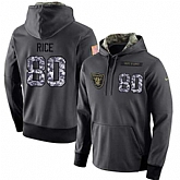 Glued Nike Oakland Raiders #80 Jerry Rice Men's Anthracite Salute to Service Player Performance Hoodie,baseball caps,new era cap wholesale,wholesale hats