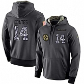 Glued Nike Pittsburgh Steelers #14 Sammie Coates Men's Anthracite Salute to Service Player Performance Hoodie,baseball caps,new era cap wholesale,wholesale hats
