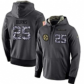 Glued Nike Pittsburgh Steelers #25 Artie Burns Men's Anthracite Salute to Service Player Performance Hoodie,baseball caps,new era cap wholesale,wholesale hats