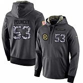 Glued Nike Pittsburgh Steelers #53 Maurkice Pouncey Men's Anthracite Salute to Service Player Performance Hoodie,baseball caps,new era cap wholesale,wholesale hats
