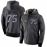Glued Nike Pittsburgh Steelers #75 Joe Greene Men's Anthracite Salute to Service Player Performance Hoodie,baseball caps,new era cap wholesale,wholesale hats