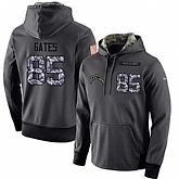 Glued Nike San Diego Chargers #85 Antonio Gates Men's Anthracite Salute to Service Player Performance Hoodie,baseball caps,new era cap wholesale,wholesale hats