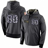 Glued Nike Seattle Seahawks #80 Steve Largent Men's Anthracite Salute to Service Player Performance Hoodie,baseball caps,new era cap wholesale,wholesale hats
