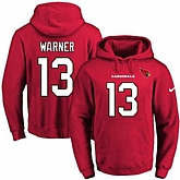 Printed Nike Arizona Cardinals #13 Kurt Warner Red Name & Number Men's Pullover Hoodie,baseball caps,new era cap wholesale,wholesale hats
