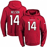 Printed Nike Arizona Cardinals #14 J.J. Nelson Red Name & Number Men's Pullover Hoodie,baseball caps,new era cap wholesale,wholesale hats