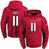 Printed Nike Atlanta Falcons #11 Julio Jones Red Name & Number Men's Pullover Hoodie,baseball caps,new era cap wholesale,wholesale hats