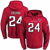 Printed Nike Atlanta Falcons #24 Devonta Freeman Red Name & Number Men's Pullover Hoodie,baseball caps,new era cap wholesale,wholesale hats