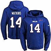 Printed Nike Buffalo Bills #14 Sammy Watkins Blue Name & Number Men's Pullover Hoodie,baseball caps,new era cap wholesale,wholesale hats