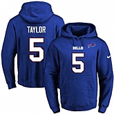 Printed Nike Buffalo Bills #5 Tyrod Taylor Blue Name & Number Men's Pullover Hoodie,baseball caps,new era cap wholesale,wholesale hats