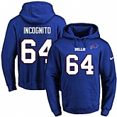 Printed Nike Buffalo Bills #64 Richie Incognito Blue Name & Number Men's Pullover Hoodie,baseball caps,new era cap wholesale,wholesale hats