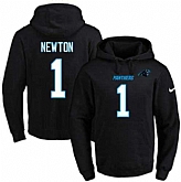 Printed Nike Carolina Panthers #1 Cam Newton Black Name & Number Men's Pullover Hoodie,baseball caps,new era cap wholesale,wholesale hats
