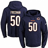 Printed Nike Chicago Bears #50 Jerrell Freeman Navy Name & Number Men's Pullover Hoodie,baseball caps,new era cap wholesale,wholesale hats