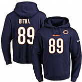Printed Nike Chicago Bears #89 Mike Ditka Navy Name & Number Men's Pullover Hoodie,baseball caps,new era cap wholesale,wholesale hats