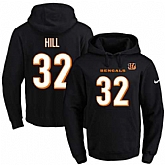 Printed Nike Cincinnati Bengals #32 Jeremy Hill Black Name & Number Men's Pullover Hoodie,baseball caps,new era cap wholesale,wholesale hats
