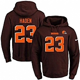 Printed Nike Cleveland Browns #23 Joe Haden Brown Name & Number Men's Pullover Hoodie,baseball caps,new era cap wholesale,wholesale hats