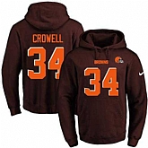 Printed Nike Cleveland Browns #34 Isaiah Crowell Brown Name & Number Men's Pullover Hoodie,baseball caps,new era cap wholesale,wholesale hats