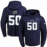 Printed Nike Dallas Cowboys #50 Sean Lee Navy Name & Number Men's Pullover Hoodie,baseball caps,new era cap wholesale,wholesale hats