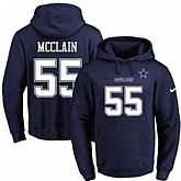 Printed Nike Dallas Cowboys #55 Rolando McClain Navy Name & Number Men's Pullover Hoodie,baseball caps,new era cap wholesale,wholesale hats