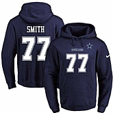 Printed Nike Dallas Cowboys #77 Tyron Smith Navy Name & Number Men's Pullover Hoodie,baseball caps,new era cap wholesale,wholesale hats
