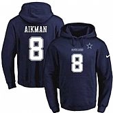 Printed Nike Dallas Cowboys #8 Jason Aikman Navy Name & Number Men's Pullover Hoodie,baseball caps,new era cap wholesale,wholesale hats