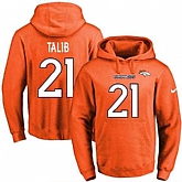 Printed Nike Denver Broncos #21 Aqib Talib Orange Name & Number Men's Pullover Hoodie,baseball caps,new era cap wholesale,wholesale hats