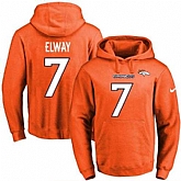 Printed Nike Denver Broncos #7 John Elway Orange Name & Number Men's Pullover Hoodie,baseball caps,new era cap wholesale,wholesale hats