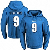 Printed Nike Detroit Lions #9 Matthew Stafford Blue Name & Number Men's Pullover Hoodie,baseball caps,new era cap wholesale,wholesale hats