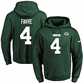 Printed Nike Green Bay Packers #4 Brett Favre Green Name & Number Men's Pullover Hoodie,baseball caps,new era cap wholesale,wholesale hats