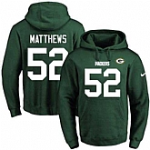 Printed Nike Green Bay Packers #52 Clay Matthews Green Name & Number Men's Pullover Hoodie,baseball caps,new era cap wholesale,wholesale hats