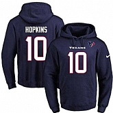 Printed Nike Houston Texans #10 DeAndre Hopkins Navy Name & Number Men's Pullover Hoodie,baseball caps,new era cap wholesale,wholesale hats