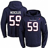 Printed Nike Houston Texans #59 Whitney Mercilus Navy Name & Number Men's Pullover Hoodie,baseball caps,new era cap wholesale,wholesale hats