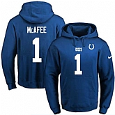 Printed Nike Indianapolis Colts #1 Pat McAfee Blue Name & Number Men's Pullover Hoodie,baseball caps,new era cap wholesale,wholesale hats