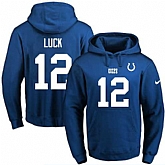 Printed Nike Indianapolis Colts #12 Andrew Luck Blue Name & Number Men's Pullover Hoodie,baseball caps,new era cap wholesale,wholesale hats