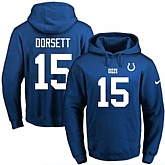 Printed Nike Indianapolis Colts #15 Phillip Dorsett Blue Name & Number Men's Pullover Hoodie,baseball caps,new era cap wholesale,wholesale hats