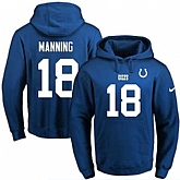 Printed Nike Indianapolis Colts #18 Peyton Manning Blue Name & Number Men's Pullover Hoodie,baseball caps,new era cap wholesale,wholesale hats