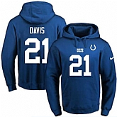 Printed Nike Indianapolis Colts #21 Vontae Davis Blue Name & Number Men's Pullover Hoodie,baseball caps,new era cap wholesale,wholesale hats