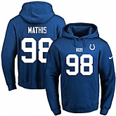 Printed Nike Indianapolis Colts #98 Robert Mathis Blue Name & Number Men's Pullover Hoodie,baseball caps,new era cap wholesale,wholesale hats