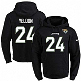 Printed Nike Jacksonville Jaguars #24 T.J. Yeldon Black Name & Number Men's Pullover Hoodie,baseball caps,new era cap wholesale,wholesale hats