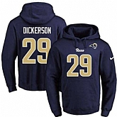Printed Nike Los Angeles Rams #29 Eric Dickerson Navy Name & Number Men's Pullover Hoodie,baseball caps,new era cap wholesale,wholesale hats