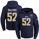 Printed Nike Los Angeles Rams #52 Alec Ogletree Navy Name & Number Men's Pullover Hoodie,baseball caps,new era cap wholesale,wholesale hats