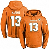 Printed Nike Miami Dolphins #13 Dan Marino Orange Name & Number Men's Pullover Hoodie,baseball caps,new era cap wholesale,wholesale hats